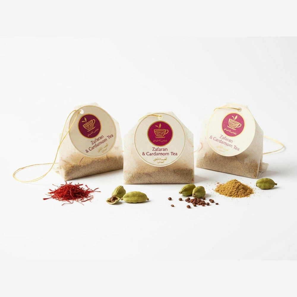 AL SAMMAN GULF COFFEE -light Roasted & Crushed Coffee with Cardamom & Saffron - 10 Packets (10g each) - Image 2